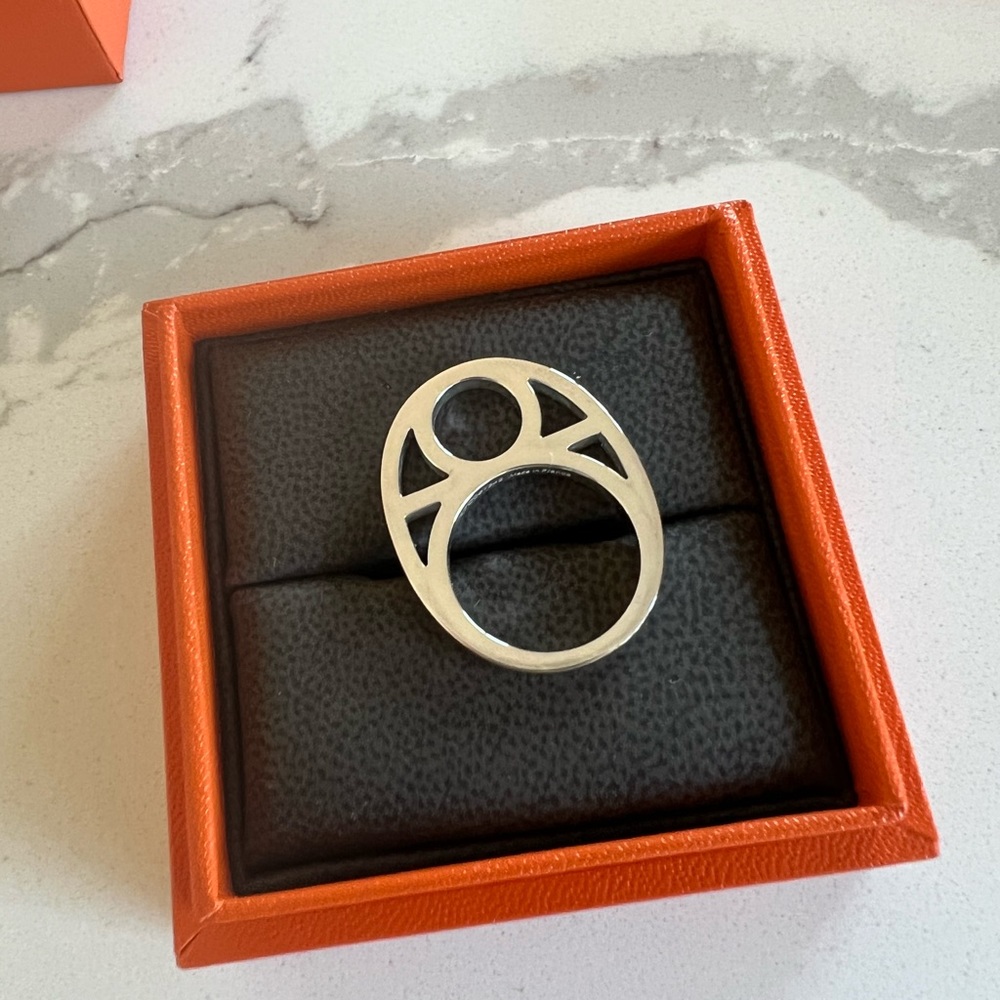 Auth Hermes 925 Silver ring